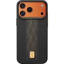 iPhone 17 Pro Max Kılıf M-Safeli 24 Ayar Altın Kaplamalı Raptic Aramid Skin Rise Serisi Kapak Siyah