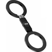 Go-Des Go Des GD-G067 Ayarlanabilir Katlanabilir Stres Çarkı Tasarımlı Magnetik Telefon Standı Siyah