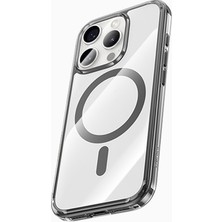 iPhone 16 Pro Max Uyumlu Kılıf M-Safe Şarj Özellikli Airbagli Şeffaf Benks Lucentpro Seri Kapak Gri