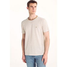 Ted Baker Bej Erkek Çizgili T-Shirt TBMRTS2000