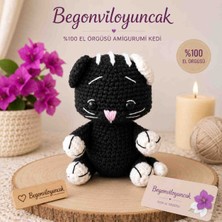 Carmelina Siyah Kedi Örgü Oyuncak, Amigurimi