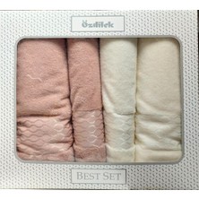 Özdilek 4 Parça Best Set -Elissa Bej Krem- Hamam Seti, Havlu Seti