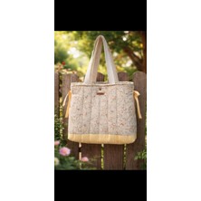 Elisss Bag Çiçek Desenli Kadın Çanta, Piknik Çantası, Lunchbag, Bebek Çantası, Plaj Çantası %100 Pamuk