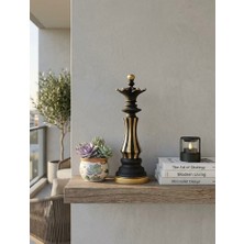Mirsa Global Modern Dekoratif Satranç Vezir Biblo Siyah Gold Obje Salon, Ofis, Yatak Odası