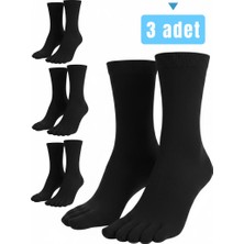 Giyu Shop Erkek 3'lü Bambu Mantar Çorabı Parmak Çorap 36-44 Numara