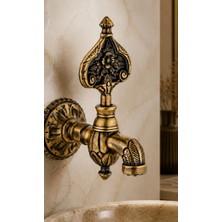 İsaoğlu Yapı Antik Gold Kurna Musluğu Retro Özel Tasarım Rustik Hamam Kurna Musluğu