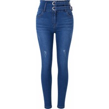 Trender 0567-1 Rana Mavi Kadın Jean Pantolon 26YP36000015