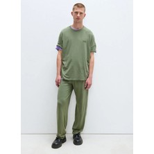 American Vintage Haki Erkek Standart Desensiz T-Shirt MPYM02AH25FEUILVIN