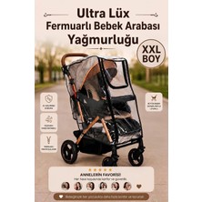 Mor Bebe Ultra Lüks Siyah Fermuarlı Bebek Arabası Yağmurluğu Şeffaf Malzeme ile Tüm Bebek Arabalarına Uyumlu