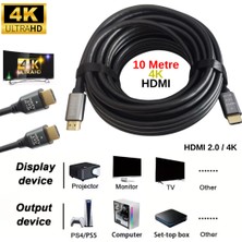 Vorex Gabble HDMI 2.0 Kablo 10 Metre 4K Ultra Hd 60Hz Altın Uçlu Yüksek Hızlı Ps5 Tv Monitör