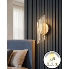Bella Lighting Sarmal Gold Sarı Kaplama 3 Renk Ledli Pilli Değildir Elektrikli Duvar Apliği Otel Ev Ofis