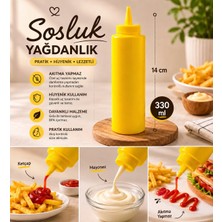 Sihome 330 ml Sosluk Yağdanlık Ketçap Mayonez Çikolata Sos Şişesi Akıtmaz Uçlu