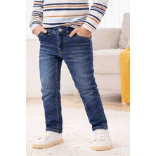 Babido Erkek Çocuk Slim Fit Kot Pantolon – Likralı Rahat Kalıp Günlük Jeans (8-12 Yaş)Mavi Kot