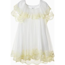 Chloe Chloé Kids Altın Işlemeli Tül Elbise Kız Çocuk