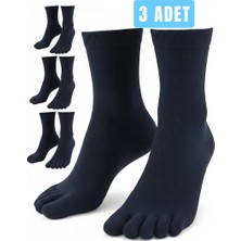Giyu Shop Erkek 3'lü Bambu Mantar Çorabı Parmak Çorap 36-44 Numara