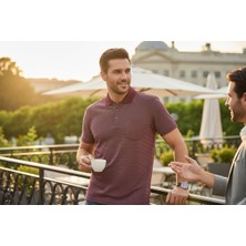 Gömlek Galerisi Erkek Regular Fit Kesim Desenli Pamuklu Polo Yaka Tişört