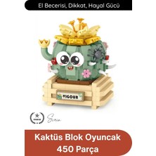 Svein #blokpuzzle Kaktüs Blok Oyuncak 450 Parça Yapı Inşa Seti Eğitici Zeka Geliştirici Montaj Puzzle Stem Tasarım Motor Beceri Dikkat Konsantrasyon Çocuk Hobi Aktivite Oyunu Renkli Maket