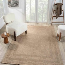Pera Halı Bej Dikdörtgen Desenli Modern Halı - L668BJIN