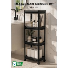 Nandy Home 4 Katlı Maggie Model Tekerlekli Düzenleyici Raf - Çok Amaçlı Organizer - Raf Düzenleyici