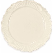 MSB Ambalaj Kristal Platinum Tabak 26 cm -Krem 6 Adetli