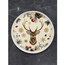 Sihome Dekoratif Desenli Yuvarlak Sunum Tepsisi 22 cm