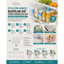 Mersi Shop 10'lu Çok Amaçlı Buzdolabı Raf Ayırıcı Düzenleyici Seti