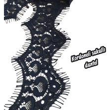 Karaaslan Kordoneli Sakallı Dantel (Kod A008) Eni 5 cm En 1 Adet 3 Metre Siyah -Giyim Aksesuarı-Iç Çamaşır-Abiye-Dıy