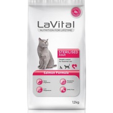 Lavital Somonlu Kısırlaştılmış (Sterilised) Yetişkin Kedi Maması 12KG
