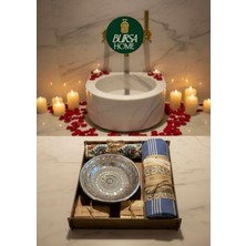 UltraMint Şık Kutulu Hamam Seti, Çeyizlik ve Hediyelik, Sabun, Ipek Kesesi, Peştemal