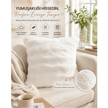 Mata Çeyiz Tavşan Tüyü Kırlent Kılıfı 2'li Set | 45X45 cm | Peluş Yumuşak Dokulu | Dekoratif, Modern ve Şık Tasarım