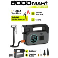 7GO 7A2 8000MAH Akü Takviyeli Hava Pompası 1000A Jump Starter 150 PSI Dijital Kompresör