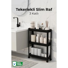 Nandy Home 3 Katlı Tekerlekli Slim Raf Düzenleyici Çok Amaçlı Dar Alan Organizeri