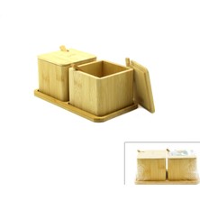 Marsilyan 2pcs Baharatlık - Tuzluk Ahşap Bambu (4887)