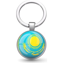 Tamgacrafts Seçmeli Türk Cumhuriyetleri Bayrakları Büyüteç Camlı Metal Anahtarlık Kırmızı
