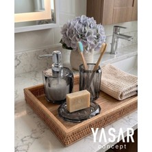 UltraMint Şık Füme Akrilik Banyo Seti, 3 Parça, Modern ve Zarif Tasarım