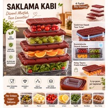 Sihome 4'lü Saklama Kabı Seti Sızdırmaz Kapaklı Erzak ve Buzdolabı Düzenleyici