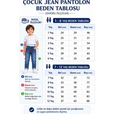 Babido Erkek Çocuk Slim Fit Kot Pantolon – Likralı Rahat Kalıp Günlük Jeans (8-12 Yaş)Mavi Kot
