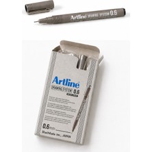Artline Artlıne 0.6 mm Siyah Çizim Kalemi Drawing System 236 Suya Dayanıklı Siyah Renk 12'li Paket