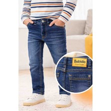 Babido Erkek Çocuk Slim Fit Kot Pantolon – Likralı Rahat Kalıp Günlük Jeans (8-12 Yaş)Mavi Kot