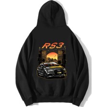 Brz Collection Unisex Oversize Rs3 Audi Rs3 Hoodie Siyah