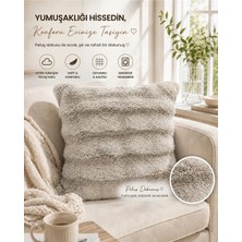 Mata Çeyiz Tavşan Tüyü Kırlent Kılıfı 2'li Set | 45X45 cm | Peluş Yumuşak Dokulu | Dekoratif, Modern ve Şık Tasarım