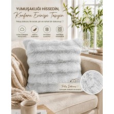 Mata Çeyiz Tavşan Tüyü Kırlent Kılıfı 2'li Set | 45X45 cm | Peluş Yumuşak Dokulu | Dekoratif, Modern ve Şık Tasarım