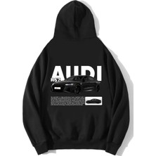 Brz Collection Unisex Oversize Rs7 Audi Hoodie Siyah