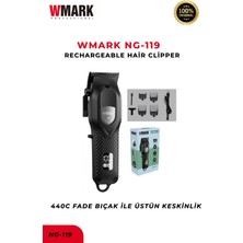 Wmark NG-119 Profesyonel Saç Kesme Makinesi Siyah – Güçlü Motor, Uzun Batarya Ömrü, Hassas Kesim