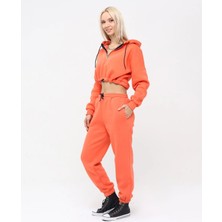Trendhill Yarım Fermuarlı Kapüşonlu Crop Sweatshirt 5502T