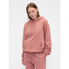 Gap Kadın Pembe Logo Fleece Sweatshirt