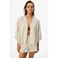 Penti Naya Çizgili 3/4 Kollu Kimono
