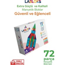 Labloks Manyetik Yapı Blokları – Çocuklar Için Eğitici Oyuncak 72 Parça Manyetik Karo Oyun Seti