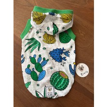 Miniş Pet Butik Kapşonlu Kaktüs Desenli Kedi Köpek Atlet