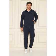 Trendhill Erkek Pamuklu Fermuarlı Eşofman Takımı Lacivert 9530-L